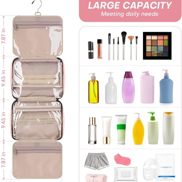 🆕 BAFAMYE travel cosmetic bag. Rose/pink color. NIB. - Picture 4 of 5